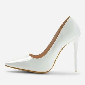 White high heels pumps stiletto pointy toe
